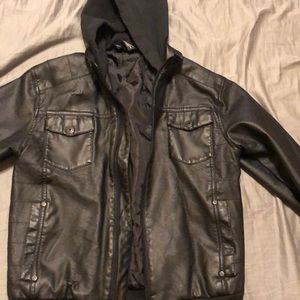 Leather kids jacket